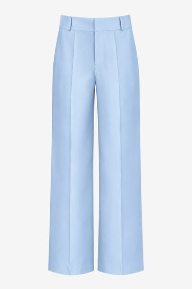 Yoshitomo satin cropped trousers — Niagara blue