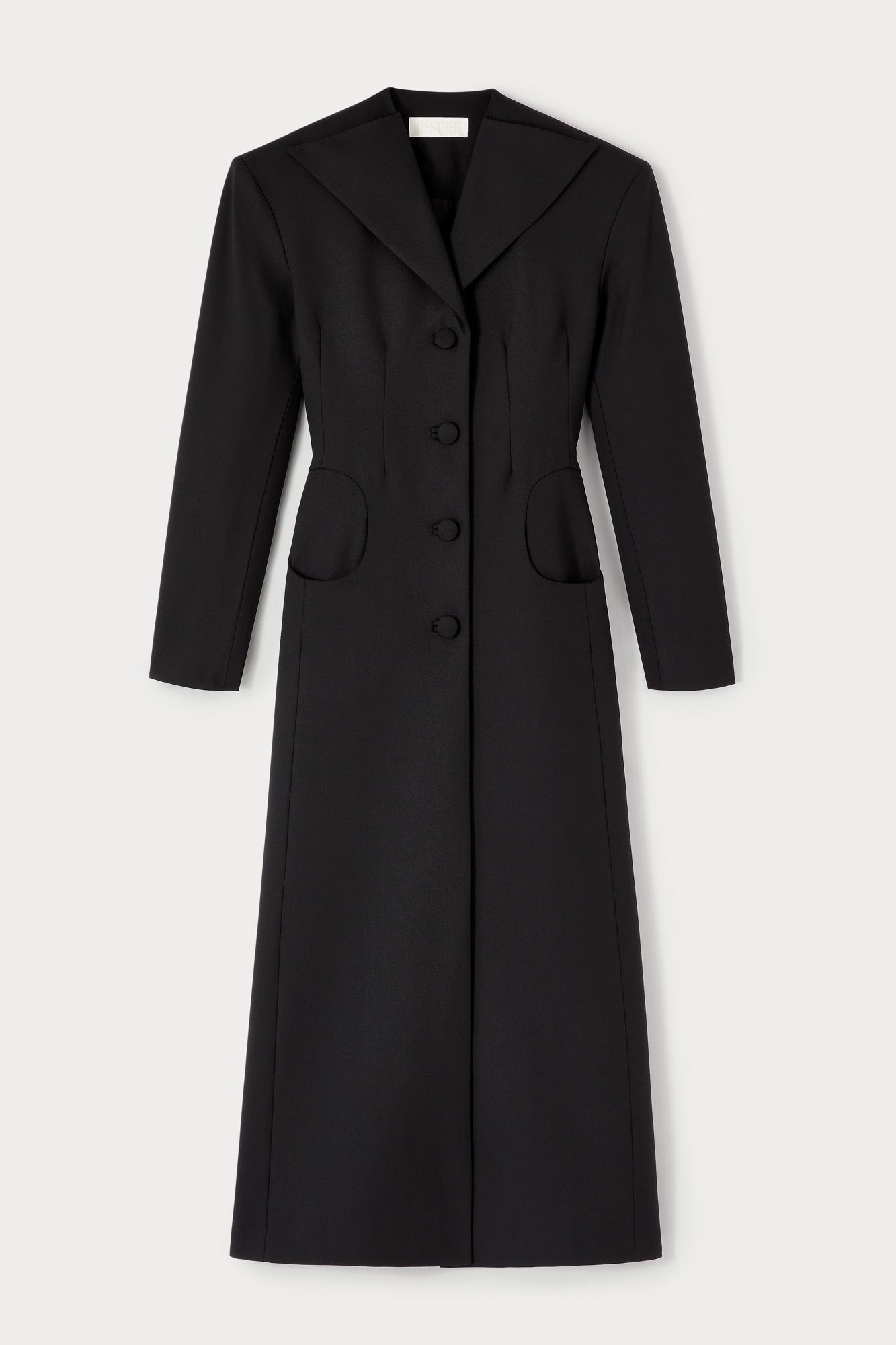 long dress coat black Full Length Classic Tailored Coat - Black