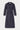Dark denim long coat with shawl collar and button details