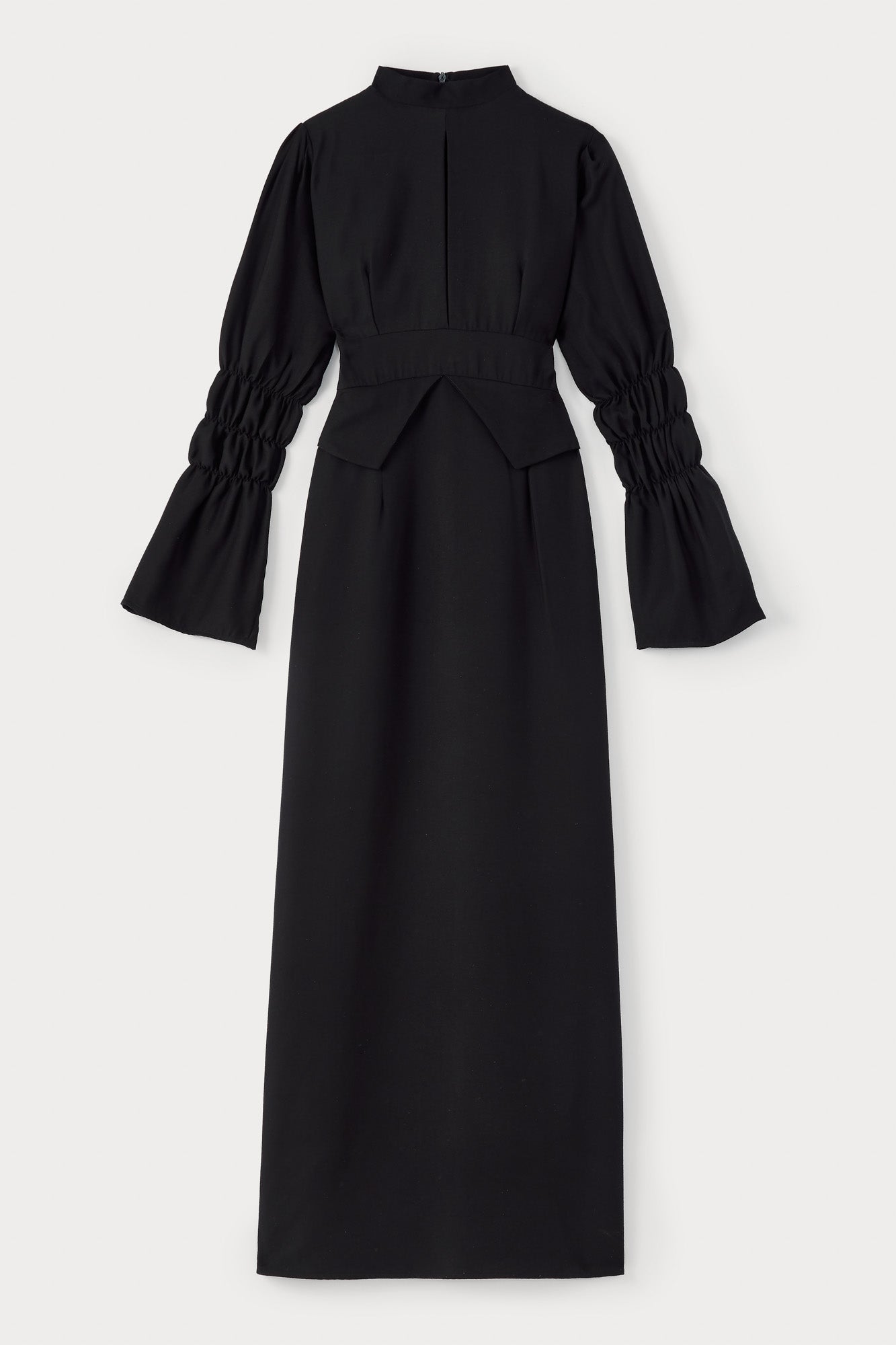 Soft black maxi dress with gathered sleeves DESTREE Soft black maxi dress with gathered sleeves DESTREE