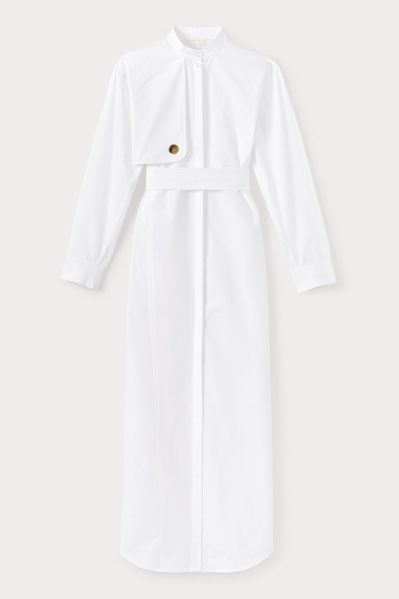 White popelin maxi dress with sleeve & button detail - S White popelin maxi dress with sleeve & button detail - S