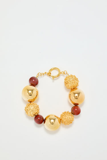 Bracelet with stones detail - Gold & Red