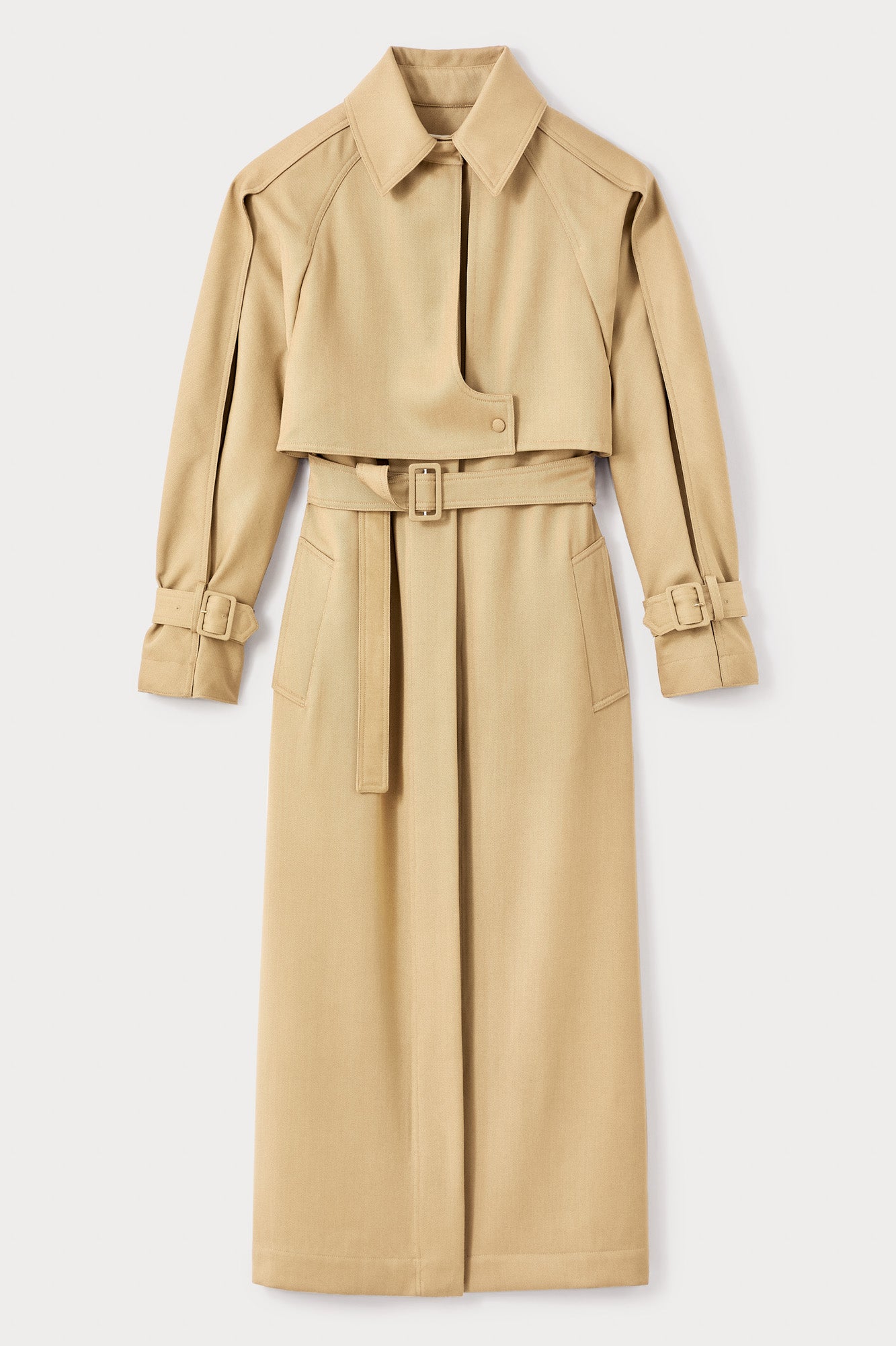 Beige belted trench coat - Main Image