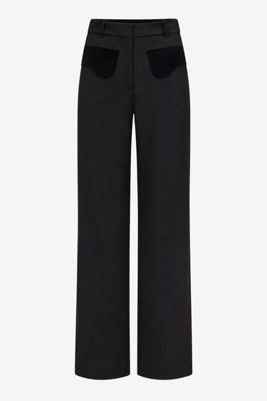 Tina stretch straight trousers — Black