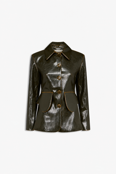 Tamara coated tailored jacket — Moss
