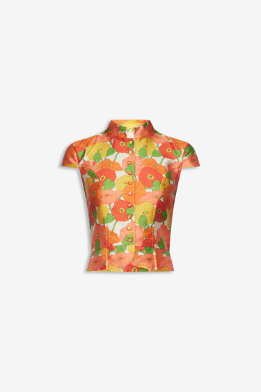 Satin summer top — Multicolour floral