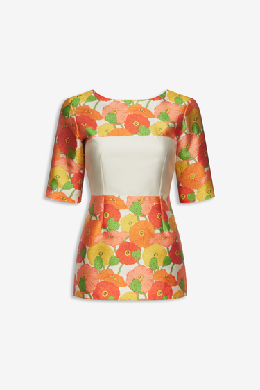 Satin top — Multicolour floral
