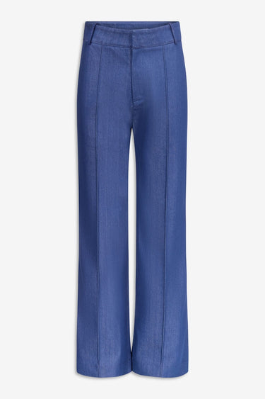 Blue denim straight pants