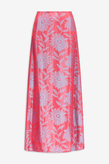 Jacquard satin midi skirt