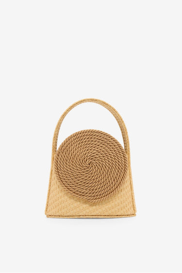Straw bag with passementerie details - Beige
