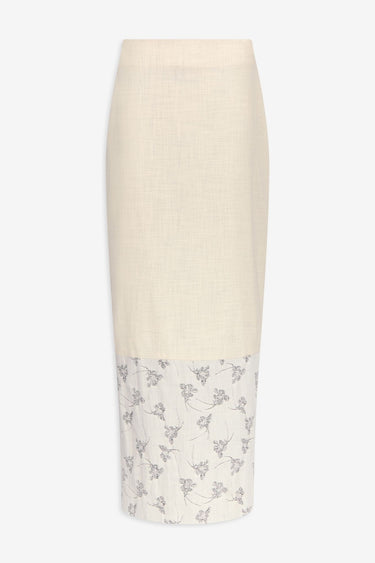 Midi skirt with printed hem - Warm grey