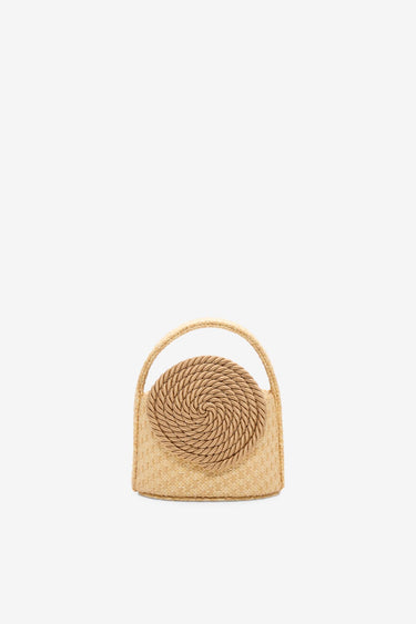 Mini Gunther bag with passementerie details - Beige straw