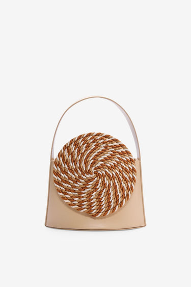 Leather bag with passementerie details - Beige & multico