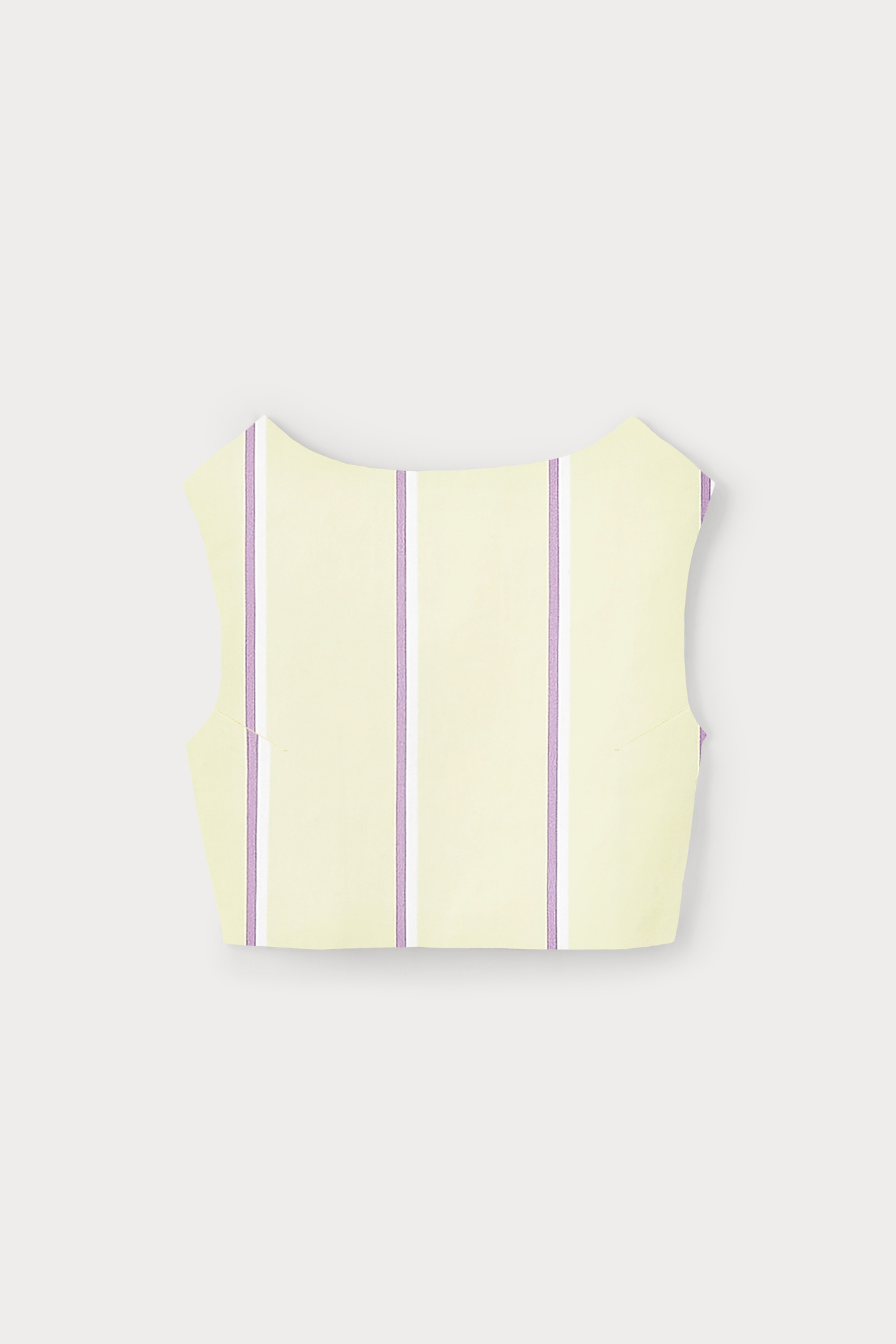 Pale Yellow & Lilac Striped Crop Top