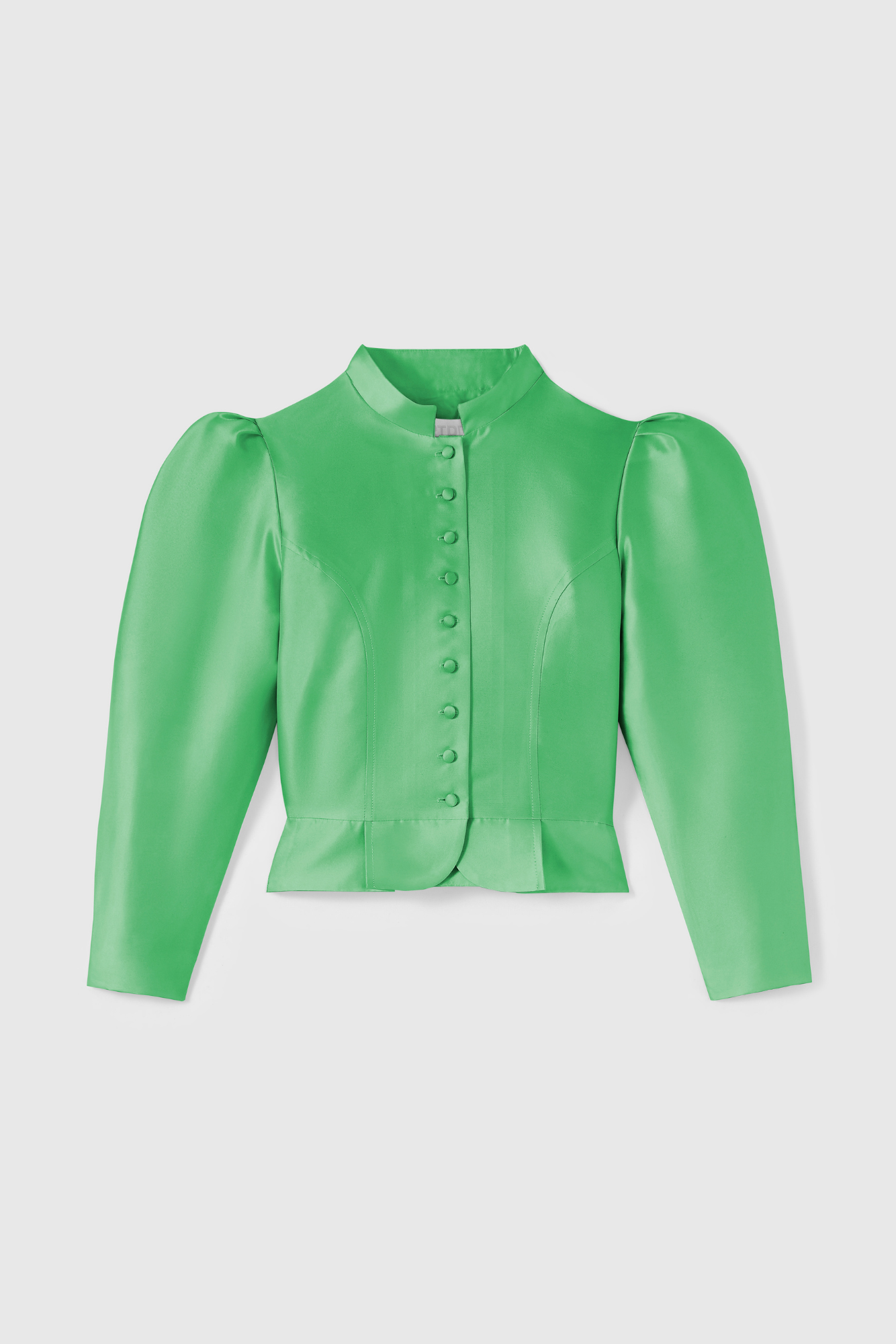 APPLE GREEN Satin Puff Sleeve Jacket