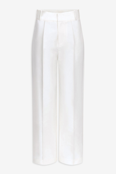 White satin straight pants – DESTREE