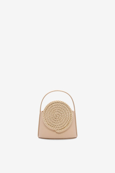 Mini leather bag with passementerie details - Beige