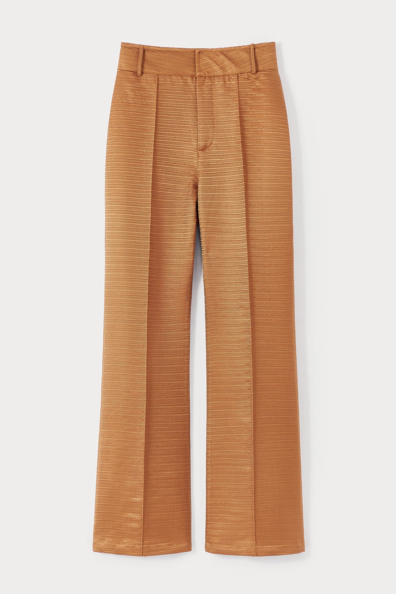 Camel Textured Flared Pants