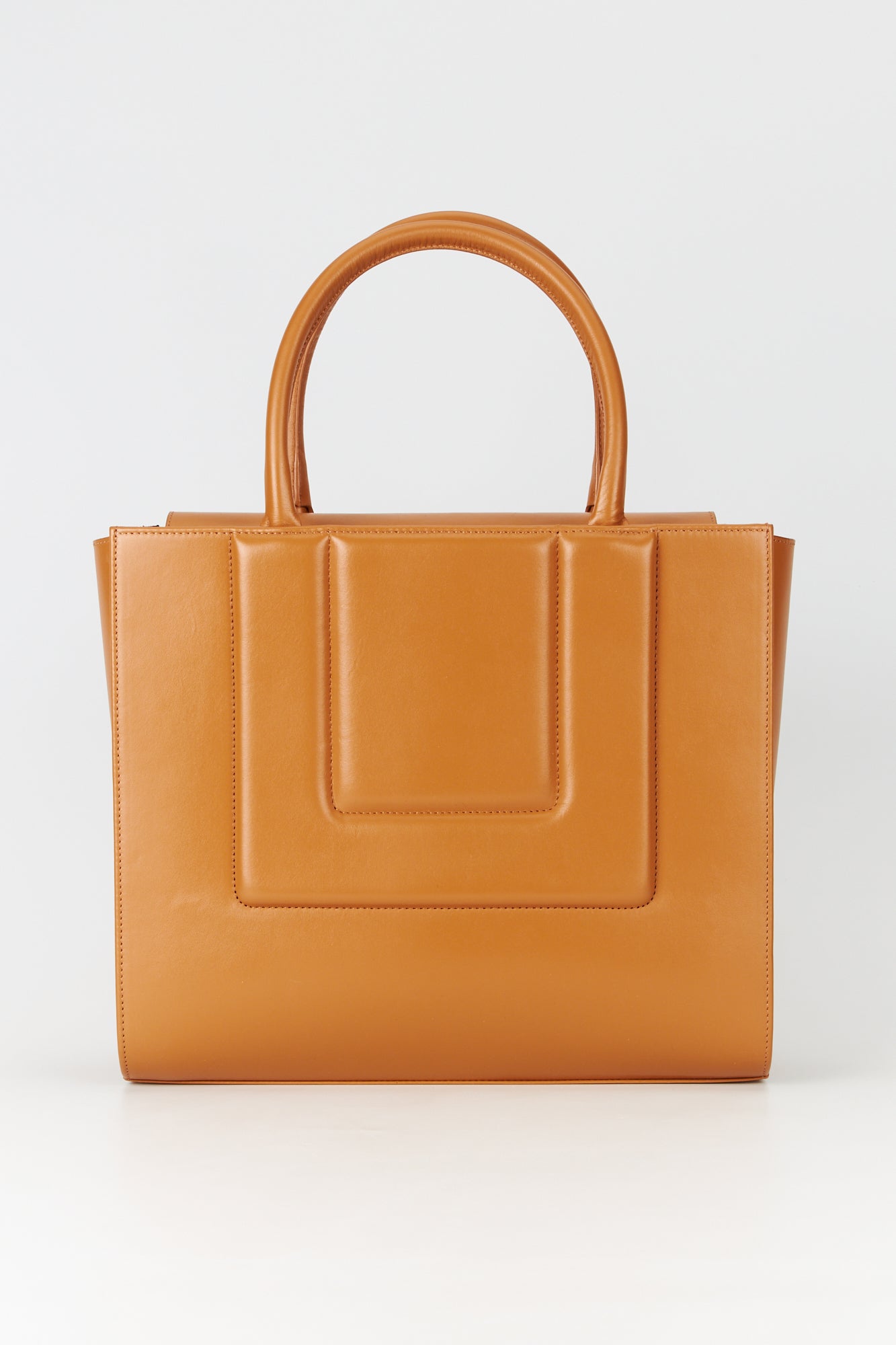 TOBACCO Leather Structured Tote