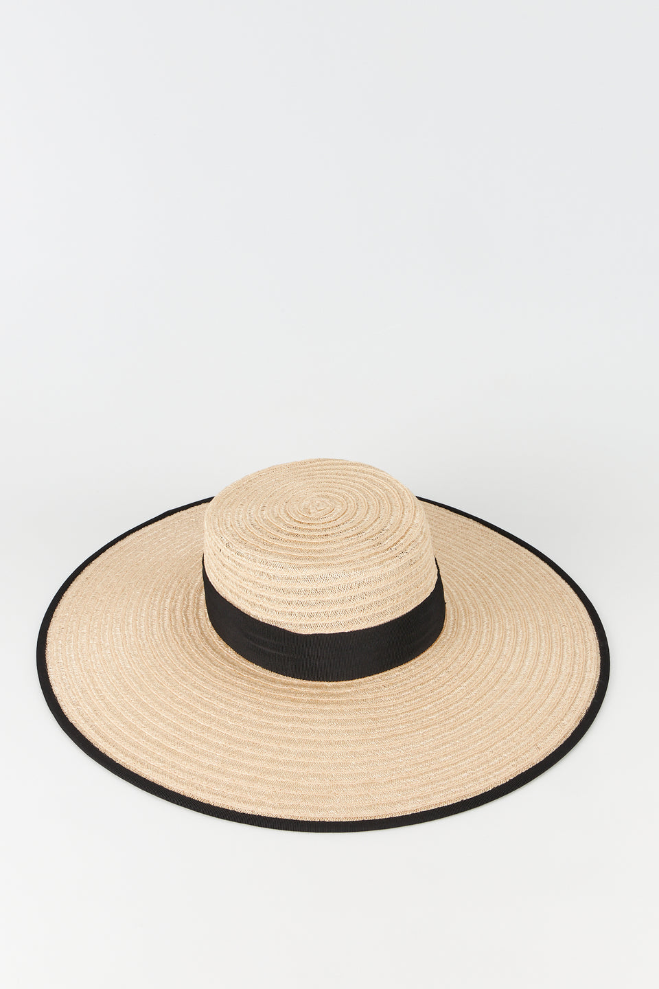 Elegant Cream Sun Hat with Black Band Straw Hat Women main image 2