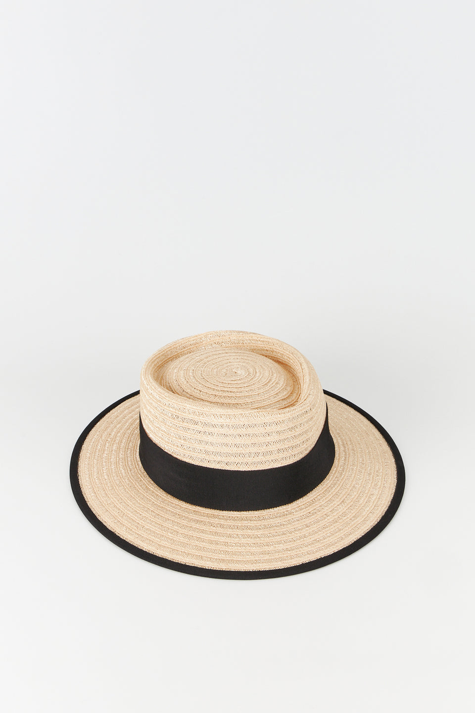 Natural straw hat with black band – DESTREE display picture 1