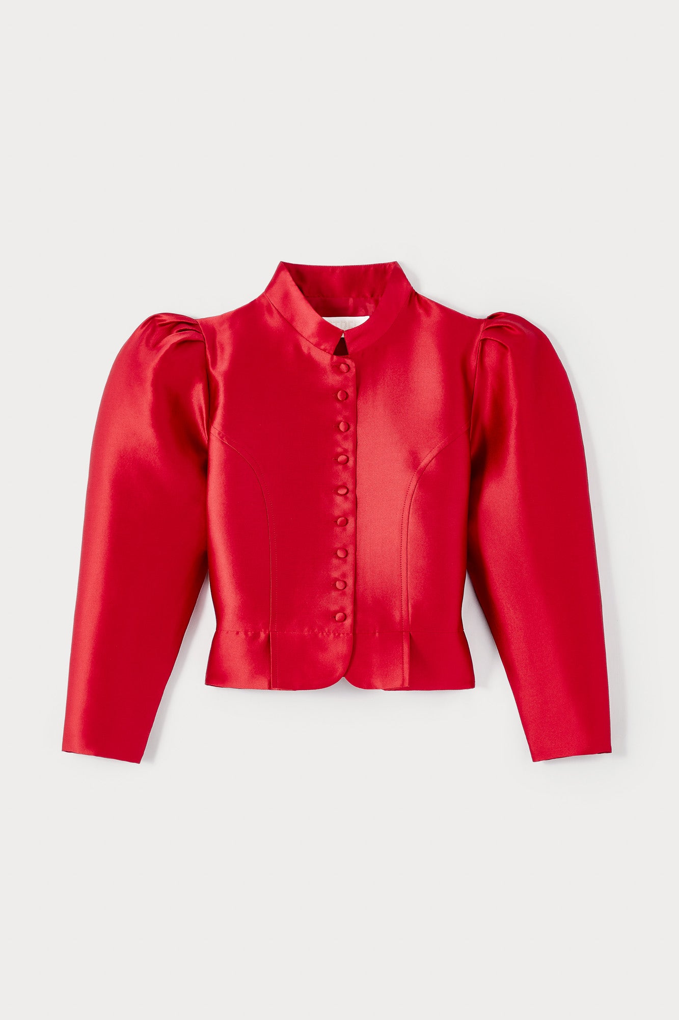 d'estrëe paris Red Satin Puff Sleeve Jacket