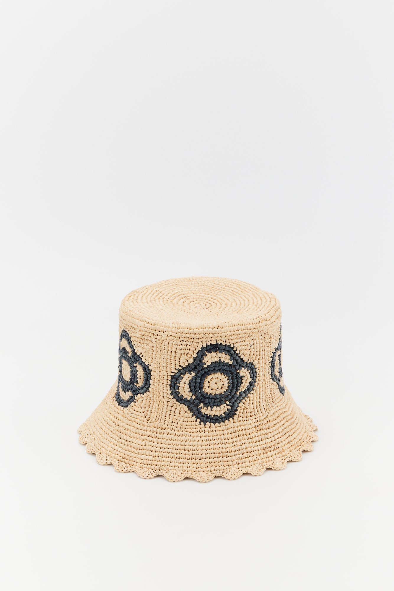 Crochet Bucket Hat with Floral Motif