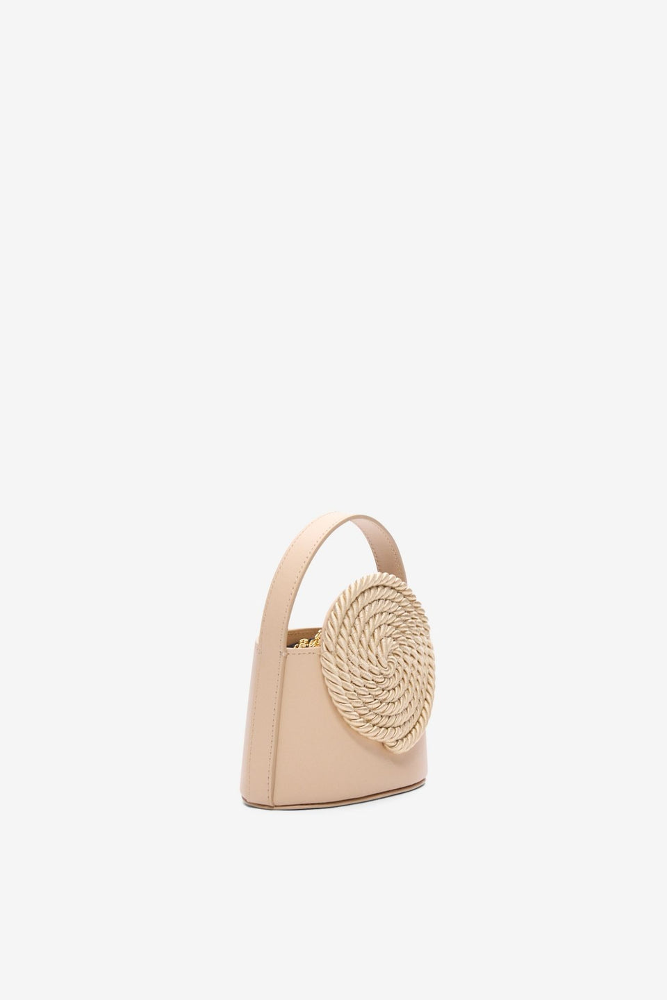 Beige leather mini bag with passementerie details – DESTREE