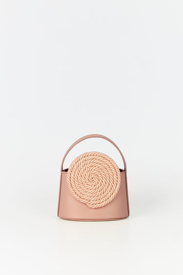 Mini leather bag with passementerie details - Pink
