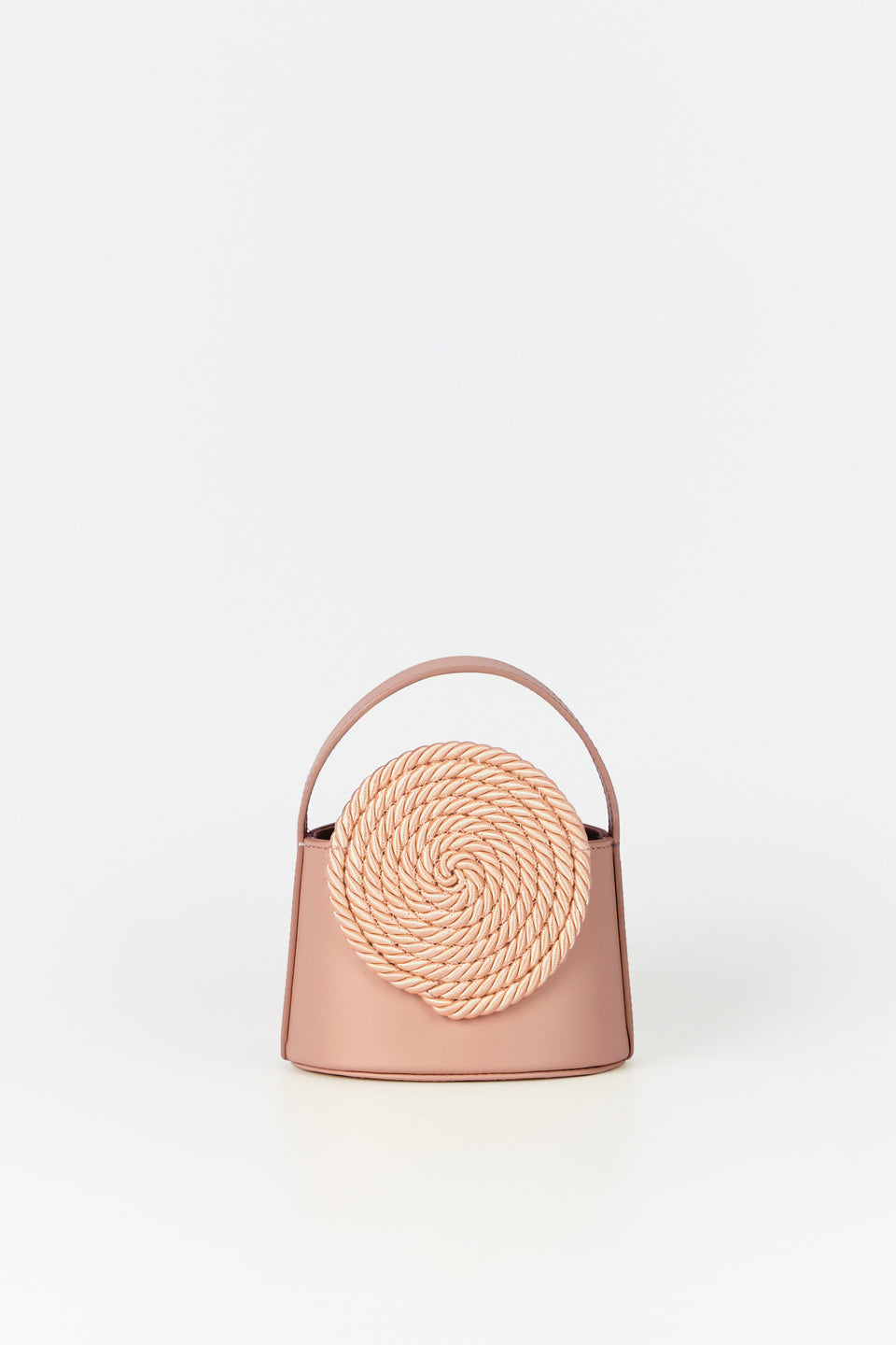 Pink mini leather bag with passementerie detail – DESTREE