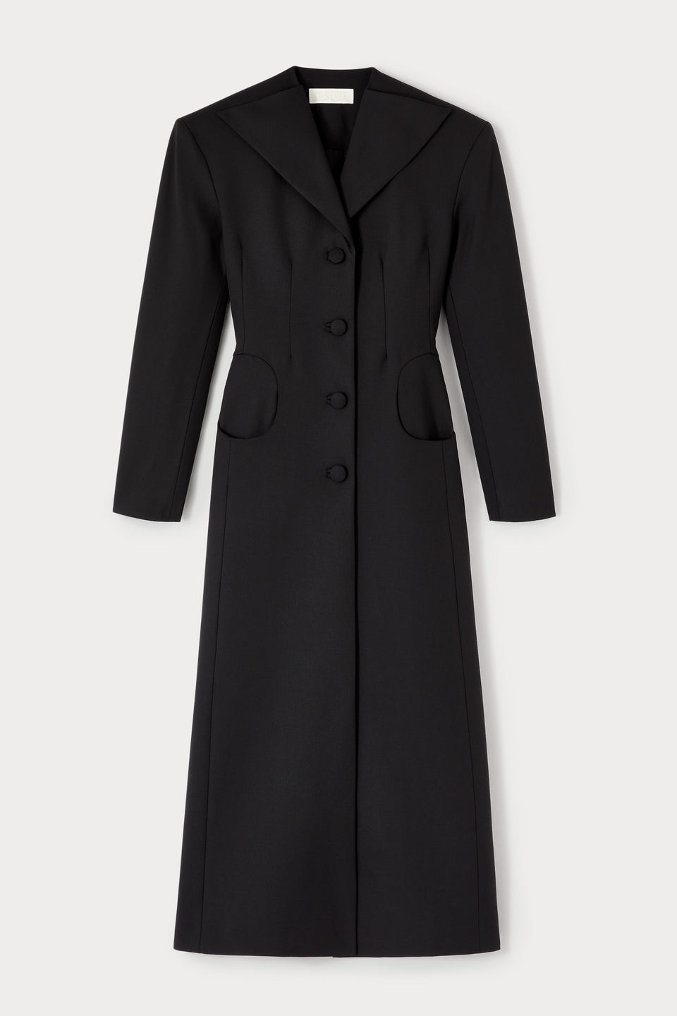 Trench Coat Black Midi Coat Tailor Black Long Coat With Shawl Collar And Button Details DESTREE Trench Coat Black Midi Coat Tailor Black Long Coat With Shawl Collar And Button Details DESTREE