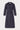 Dark blue denim long coat with shawl collar and button details