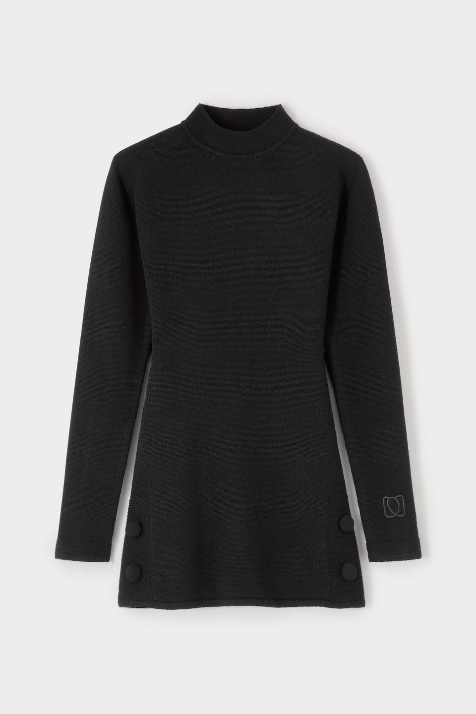 Black knit mini dress with button details DESTREE Black knit mini dress with button details DESTREE