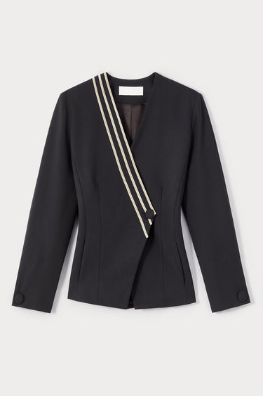 Tailored blazer with stripes detail - Black