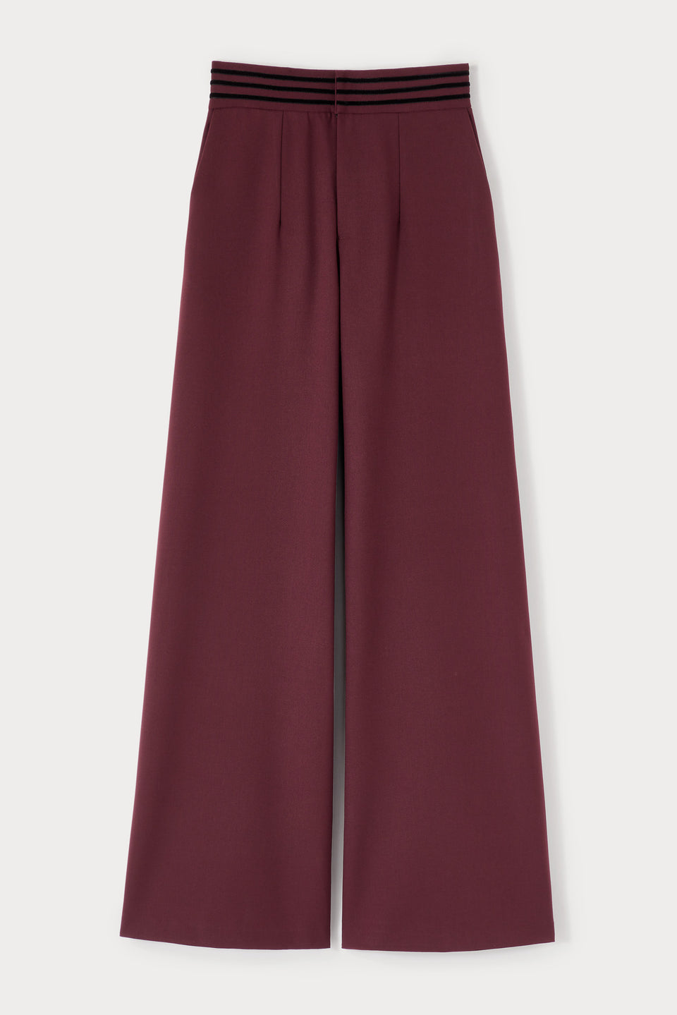 burgundy wide leg dress pants Double Button Pants