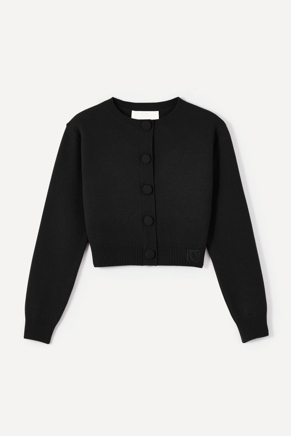 Black buttoned cropped cardigan
