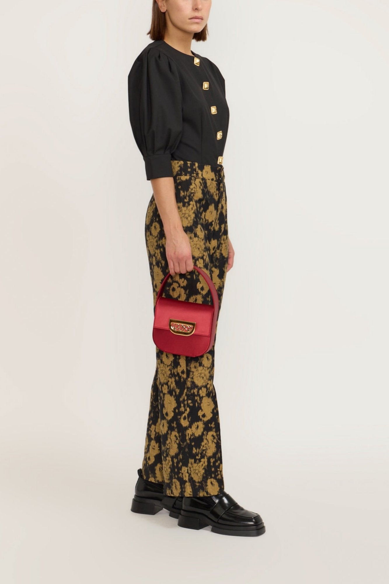 d'estrëe paris BLACK Blouse with Puff Sleeves