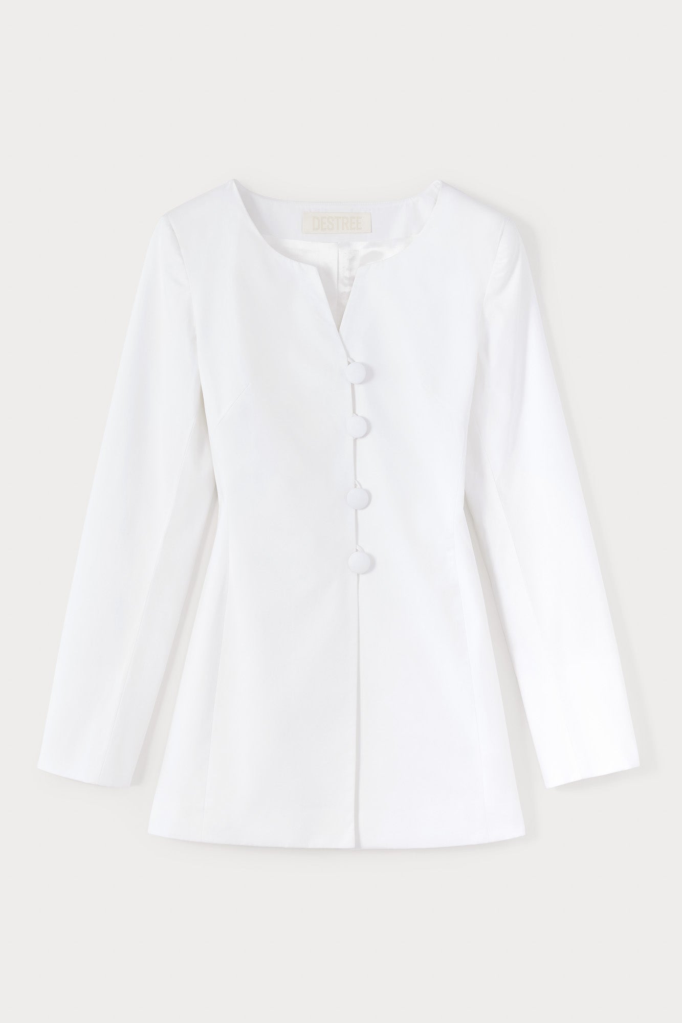 d'estrëe paris WHITE Popelin Fitted Shirt with Button Details
