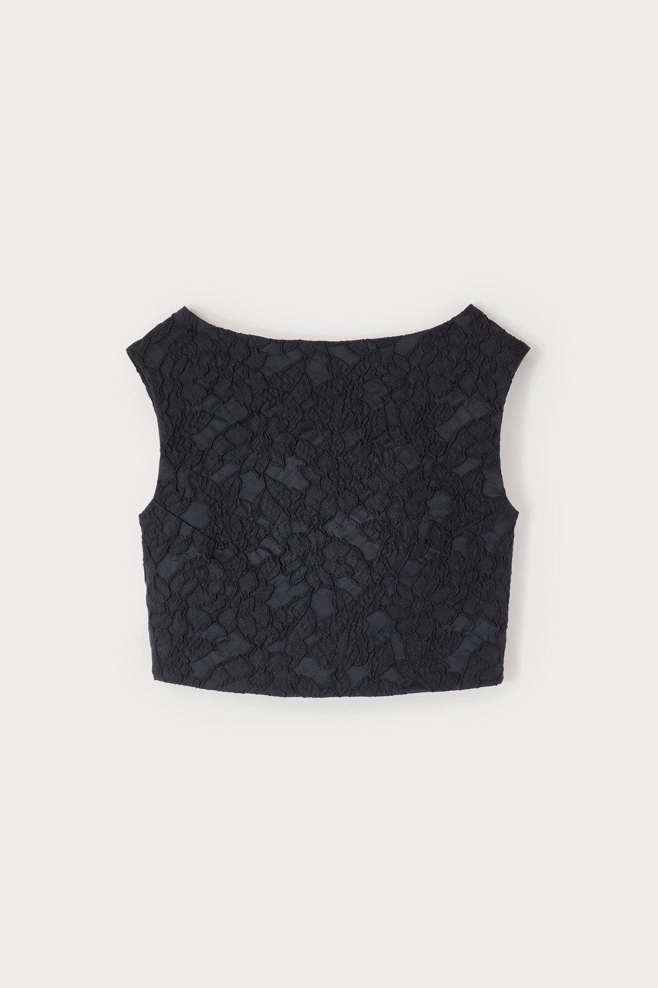 d'estrëe paris BLACK Embossed Crop Top