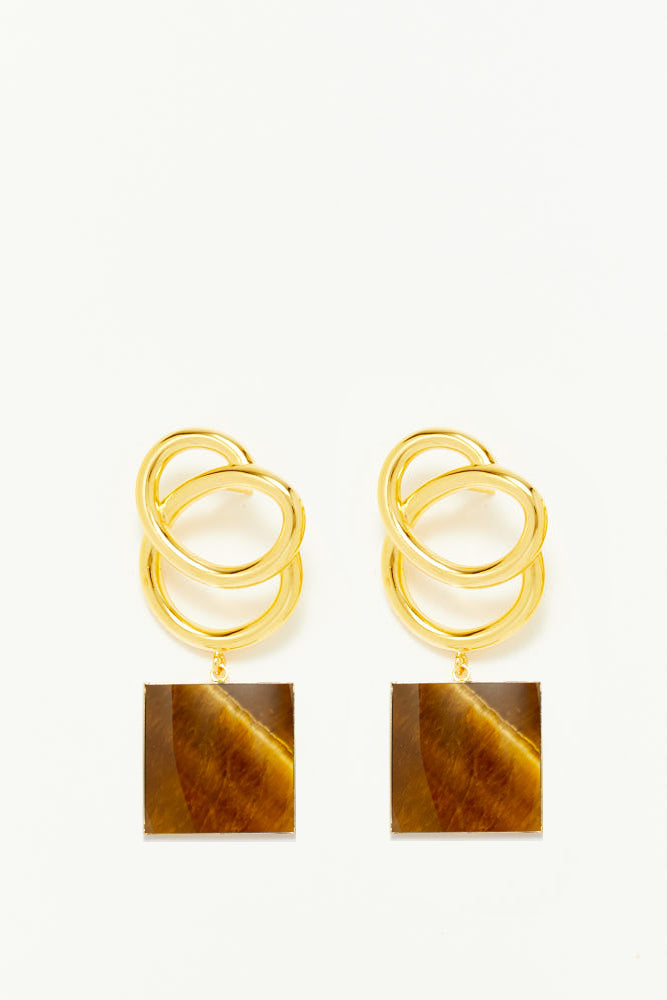 Gold-plated tiger eye drop