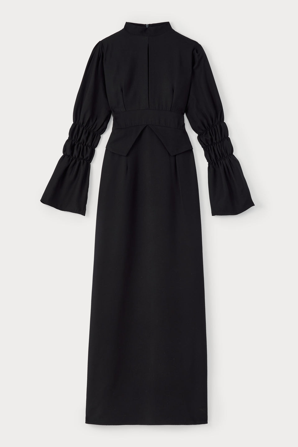 Soft black maxi dress with gathered sleeves DESTREE Soft black maxi dress with gathered sleeves DESTREE