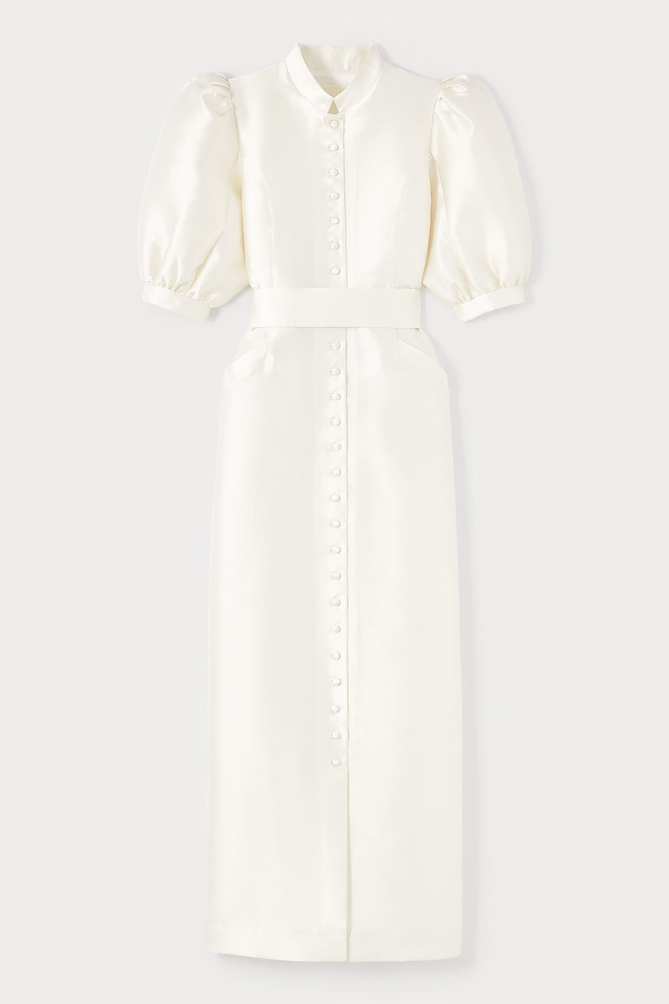 White satin puff sleeve long dress White satin puff sleeve long dress