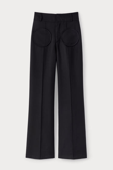 Tailored pants with circular pockets - Black