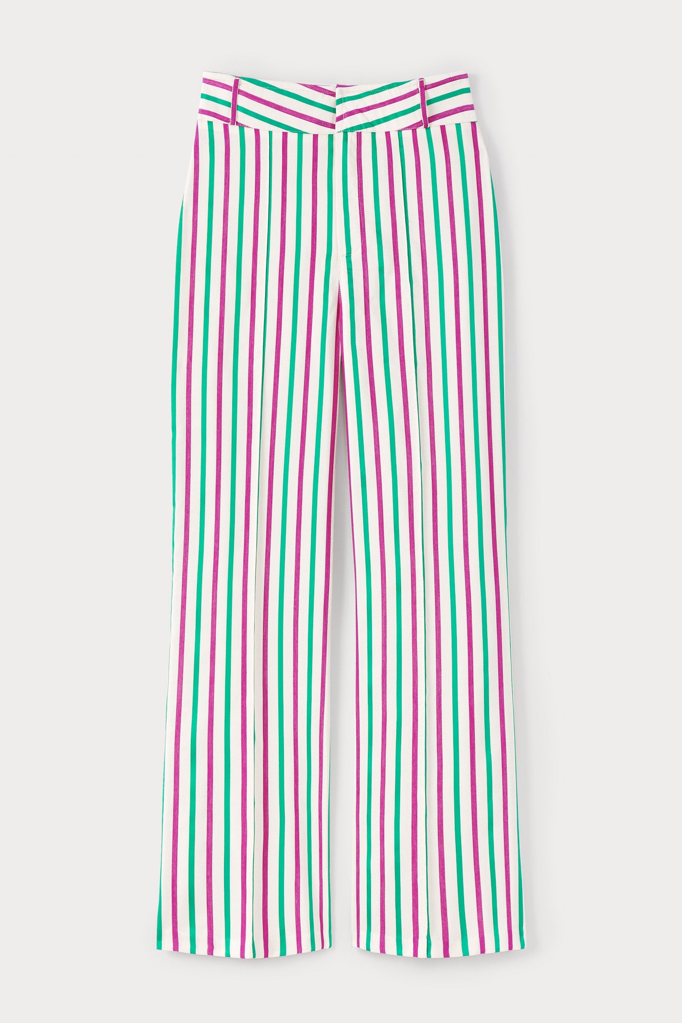 Ruby & Green Striped Flared Pants