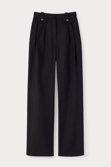 Pantalon large taille haute - Noir