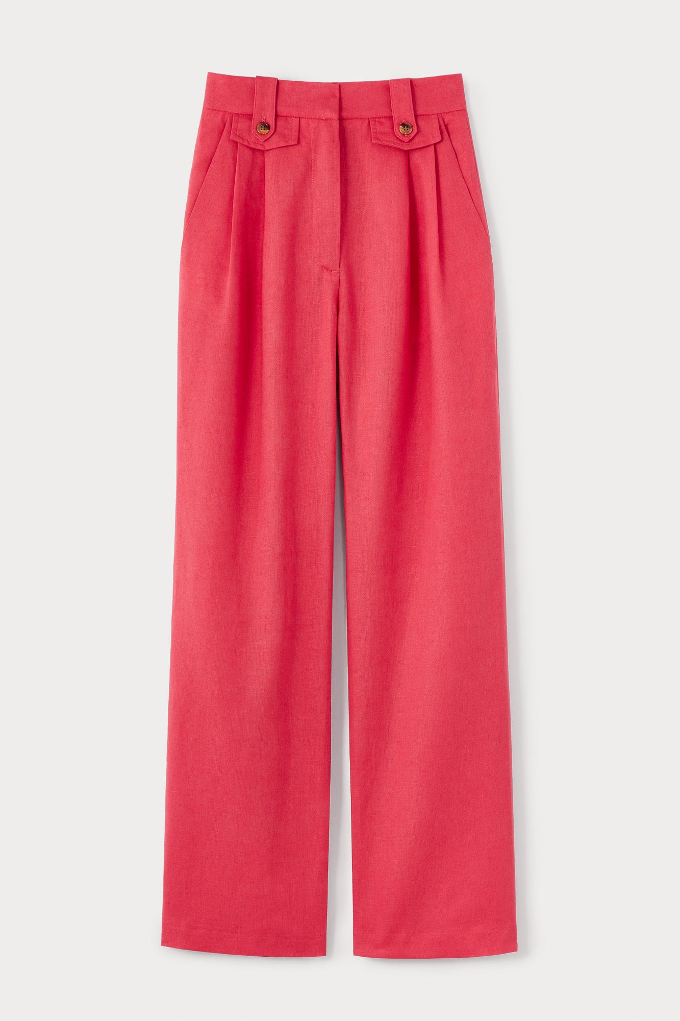 d'estrëe paris PINK High-Waisted LINEN Trousers