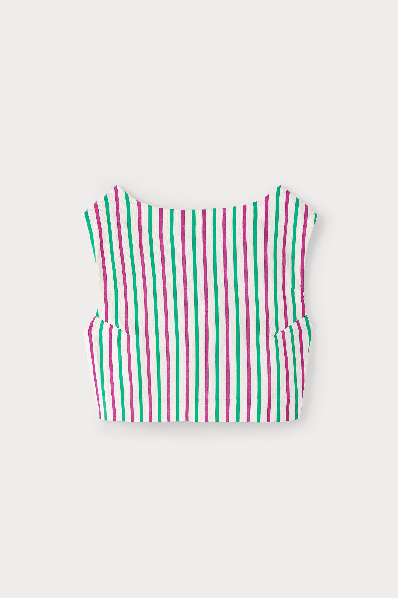 Ruby and Green Ottoman Stripe Crop Top