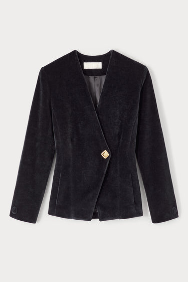 Tailored velvet blazer - Black