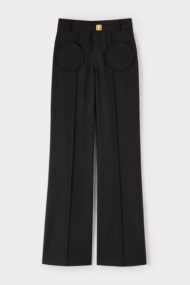 Tailored pants with circular pockets - Black