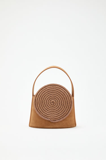 Suede bag with passementerie details - Brown